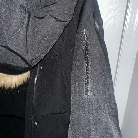 Vince Camuto Black Puffer Coat with Fur Hood - Picture 6 of 8